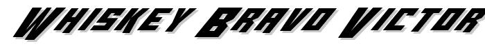 Whiskey Bravo Victor Italic font